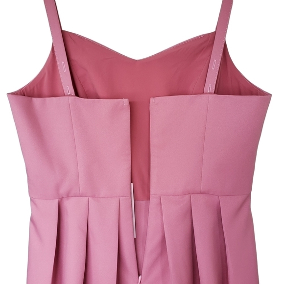 NWT Vila Dress Dusty Rose Pink Retro Inspired Barbiecore Pleated - Picture 4 of 7